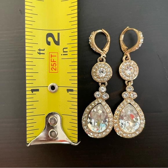 CZ Gold-plated Dangle Statement Earrings - Picture 5 of 5